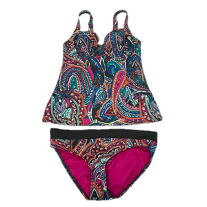 Title nine tank 2 piece swimsuit tank built in Bra 32D, bottoms size medium